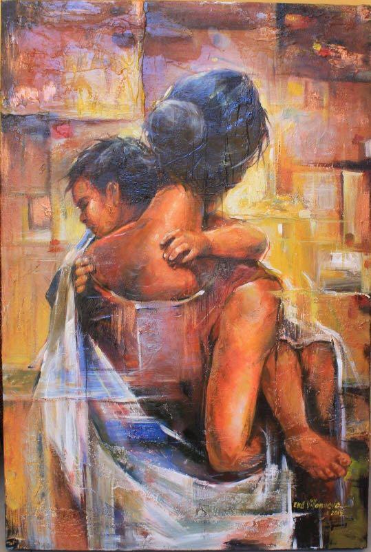 Painting On Canvas Mother And Child Series Design Craft