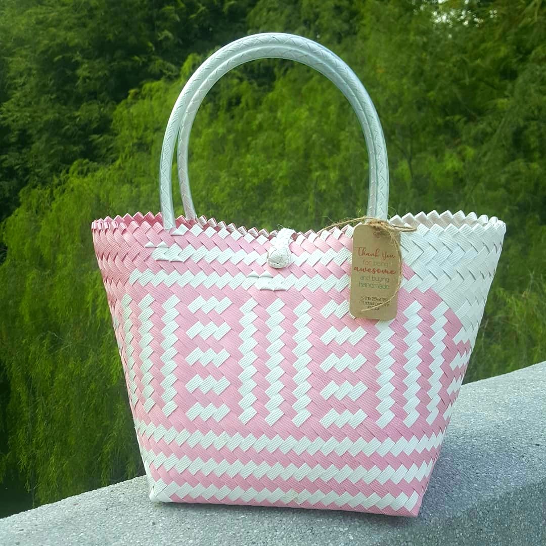 PENAN HANDMADE WOVEN BAG BEG ANYAMAN PINK
