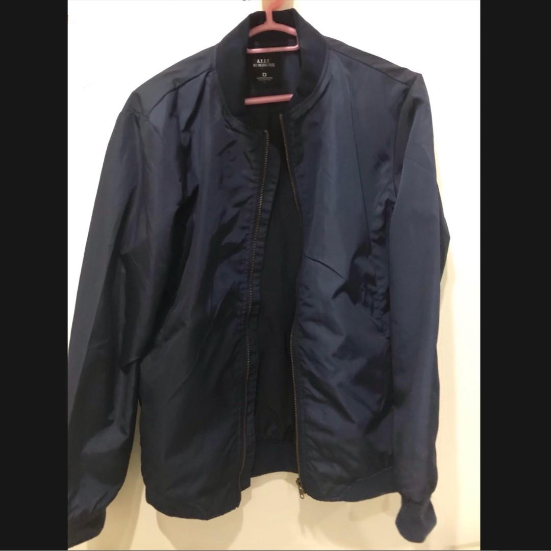 Penshoppe Bomber Jacket for men navy blue worth 1000php Men s Fashion Tops Sets Hoodies on Carousell