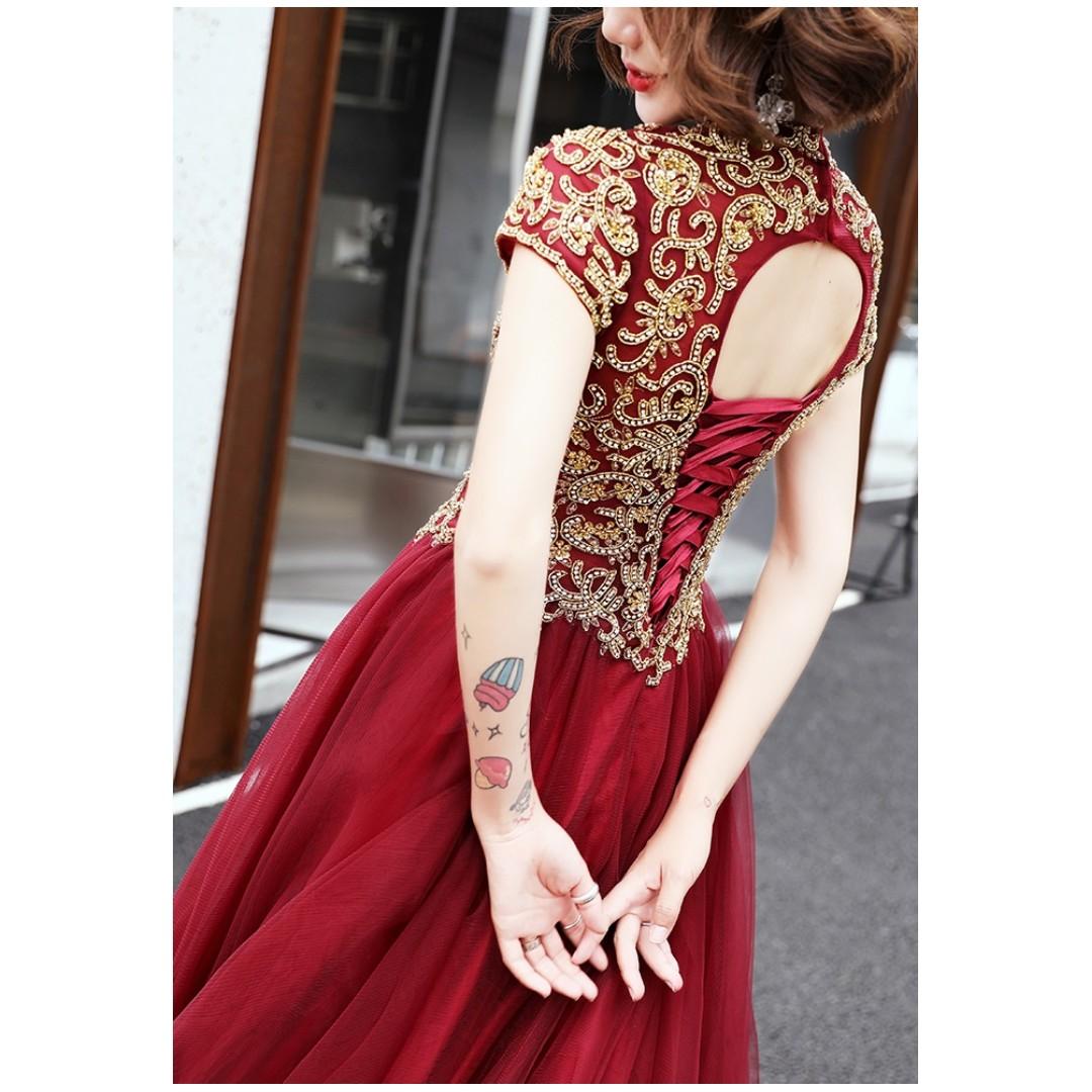 Red and gold new arrivals party dress
