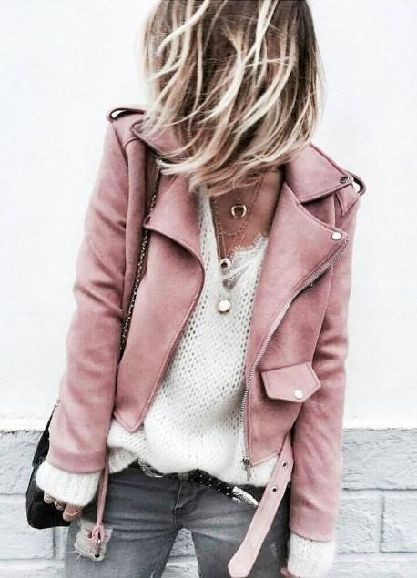 Womens pink suede jacket Clearance