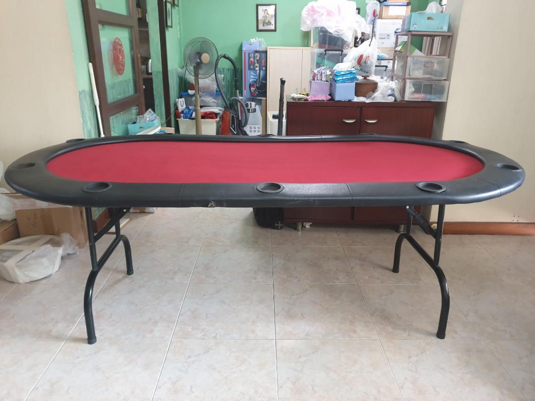 Professional Portable Velvet Poker Table For 10 Pax Furniture Tables Chairs On Carousell