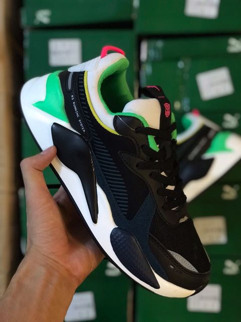 puma rsx black green