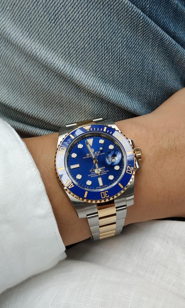 two tone submariner blue