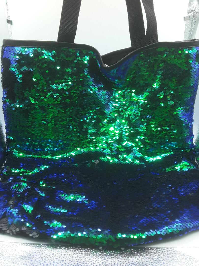 blue sequin bag