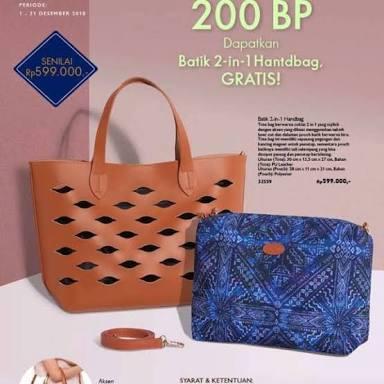 Free ongkir Tas batik 2 in 1 Oriflame baru