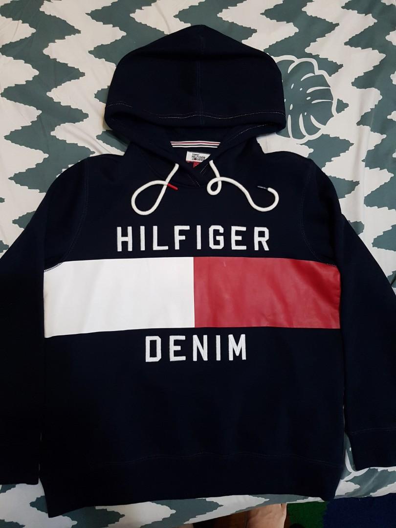 tommy denim hoodie