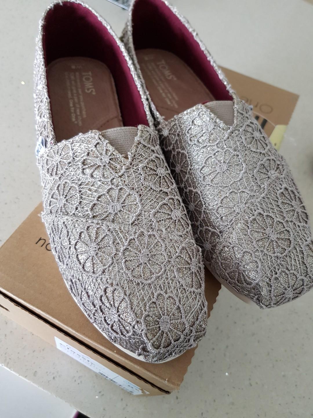 toms gold glitter shoes