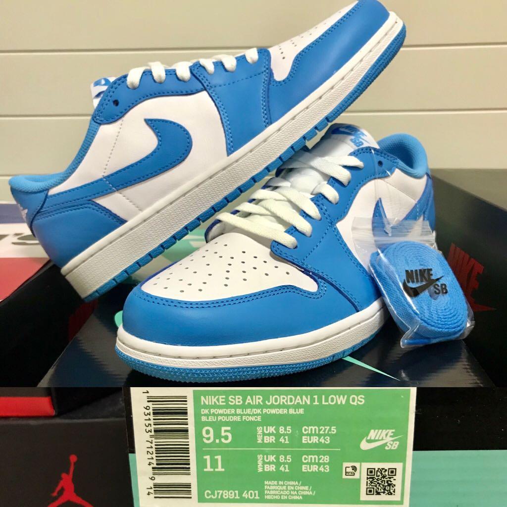 全新US9.5) Nike SB x Air Jordan 1 Low OG “北卡藍UNC University of