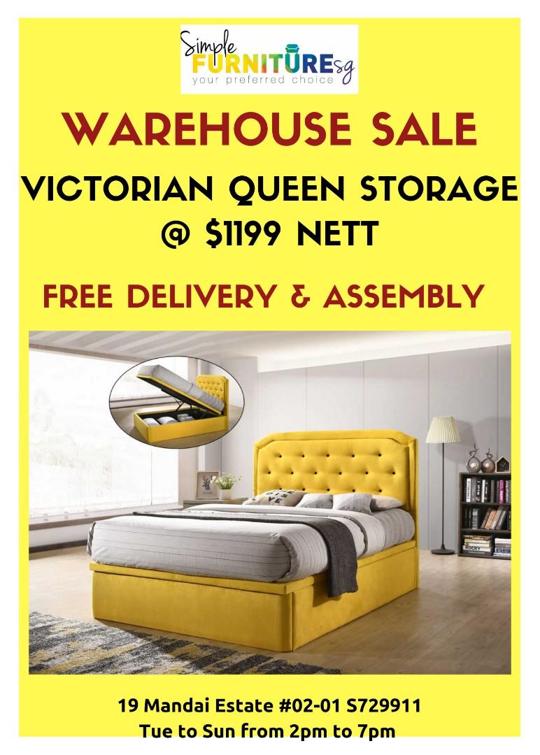 Victorian Queen Storage Bed, Furniture & Home Living, Furniture, Bed