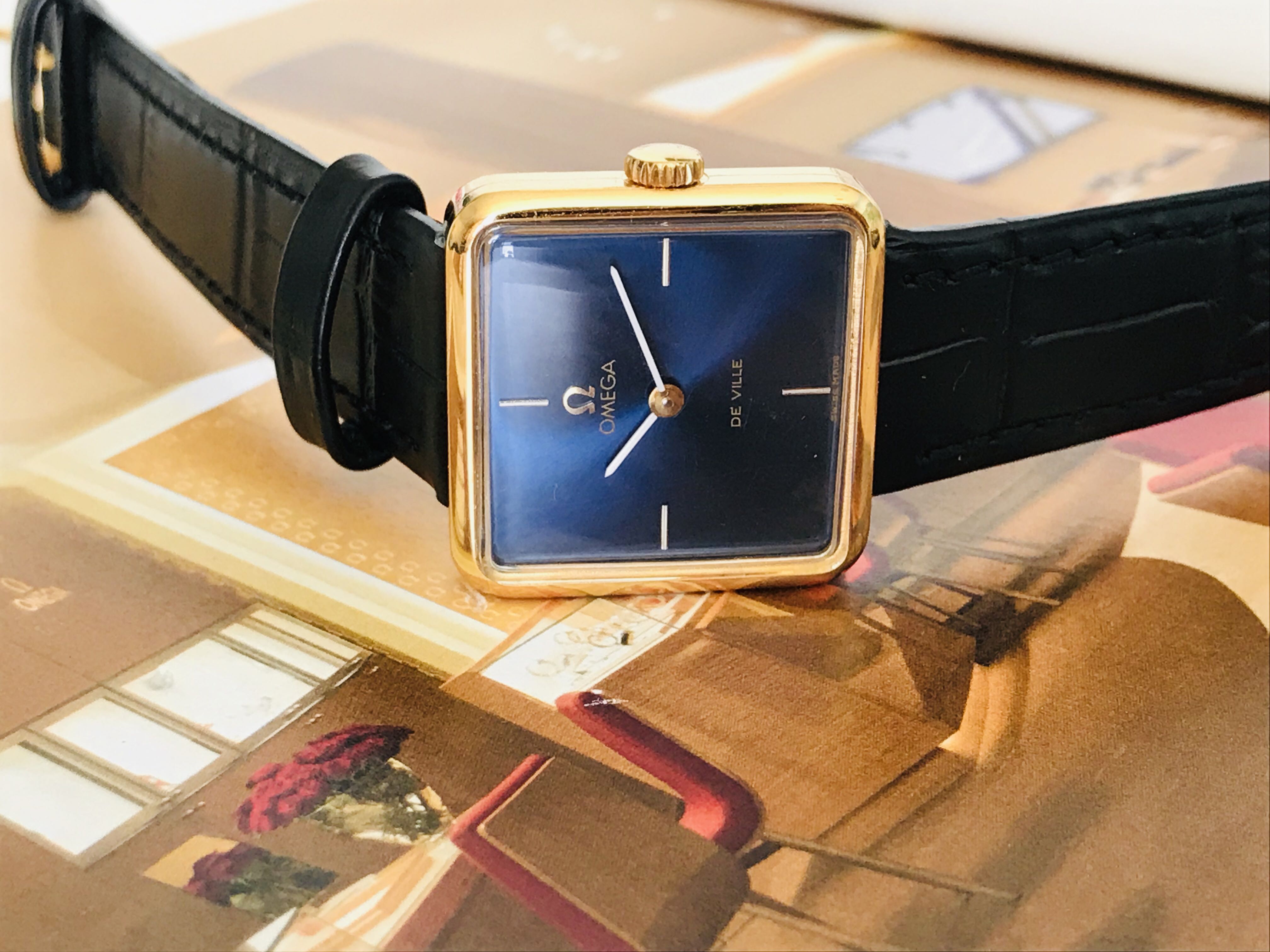 Xmas Sales Price Reduced Vintage Omega Woman DeVille (24.6mm) Blue Dial,  Thick 20 micron Gold Plated , Manual Winding, Cal 620, Ref 5110381, No Box,  No Papers , Mobile Phones \u0026 Gadgets,