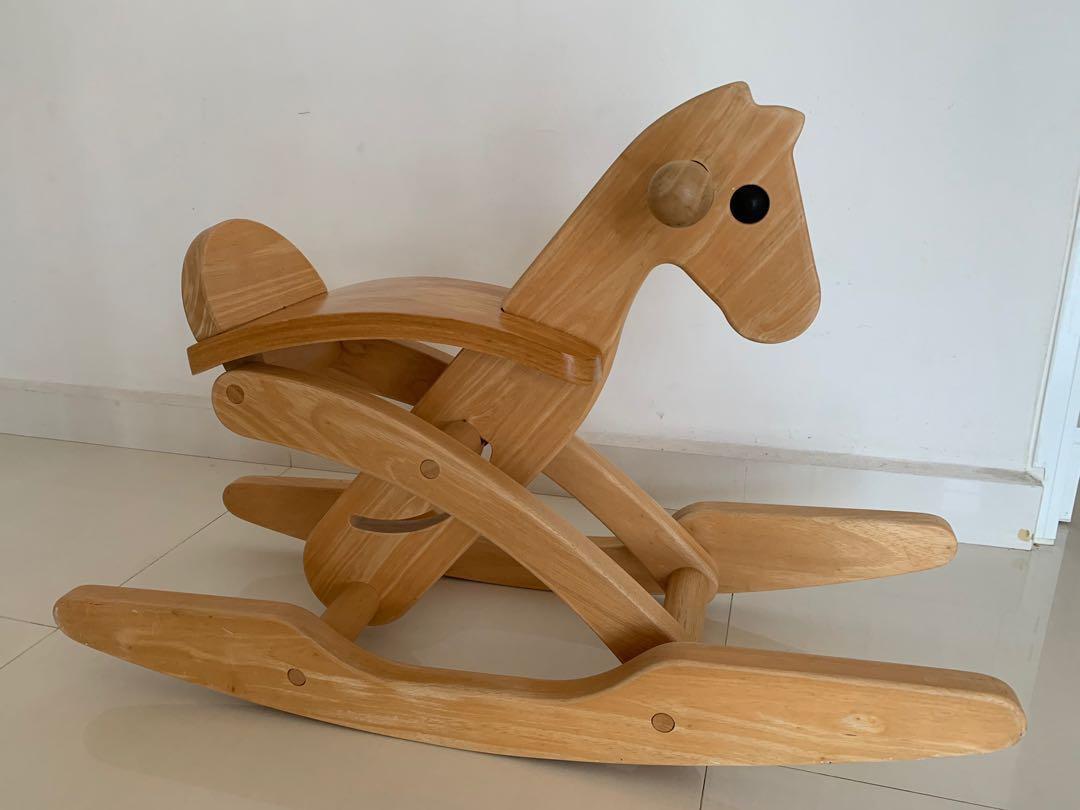 Wooden Rocking Horse Babies Kids Toys Walkers On Carousell