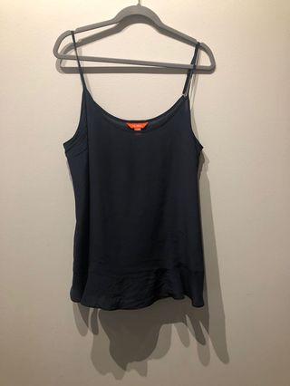 Silk top with ruffle at the bottom