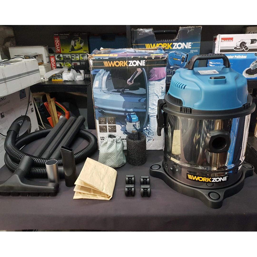 12l wet and dry vacuum cleaner 1200w workzone, home
