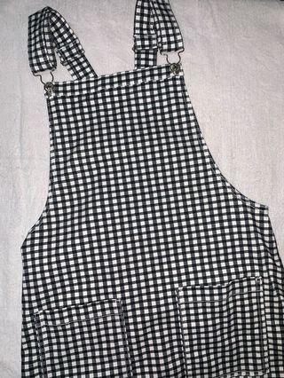 F21 GINGHAM OVERALL DRESS