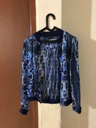 Jaket stradivarius biru