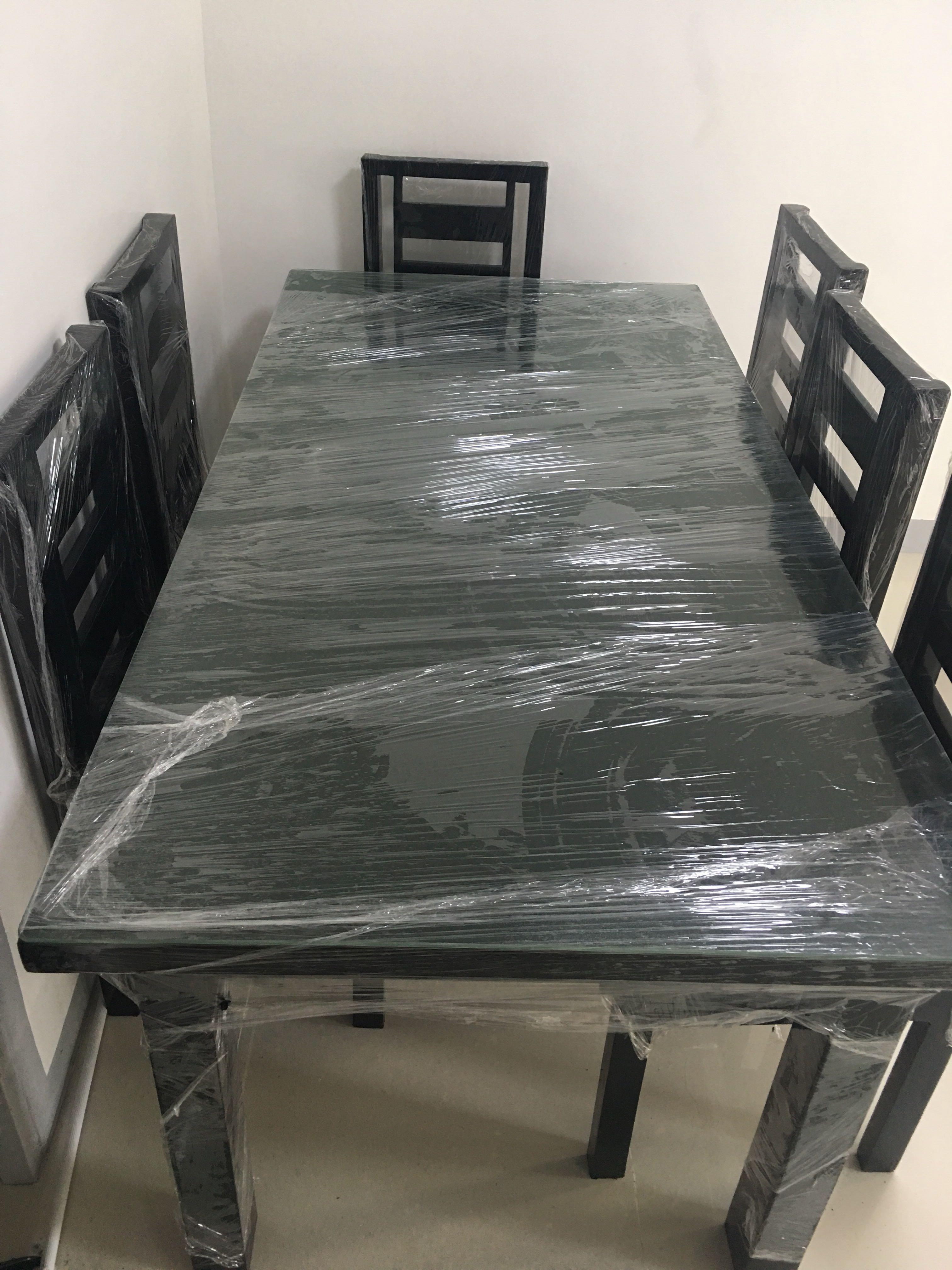 6 Seater Solid Wood Dining Table, Furniture & Home Living, Furniture