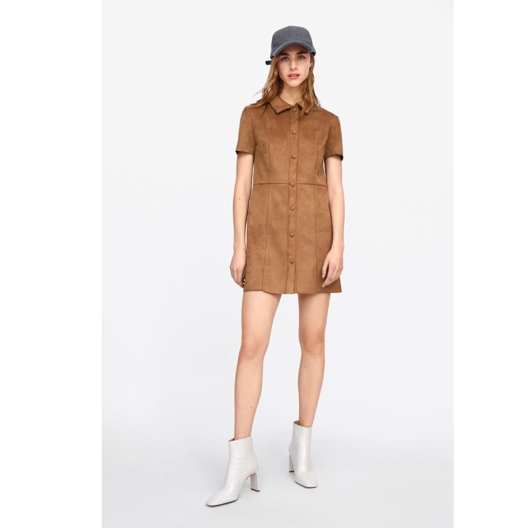 camel dress zara