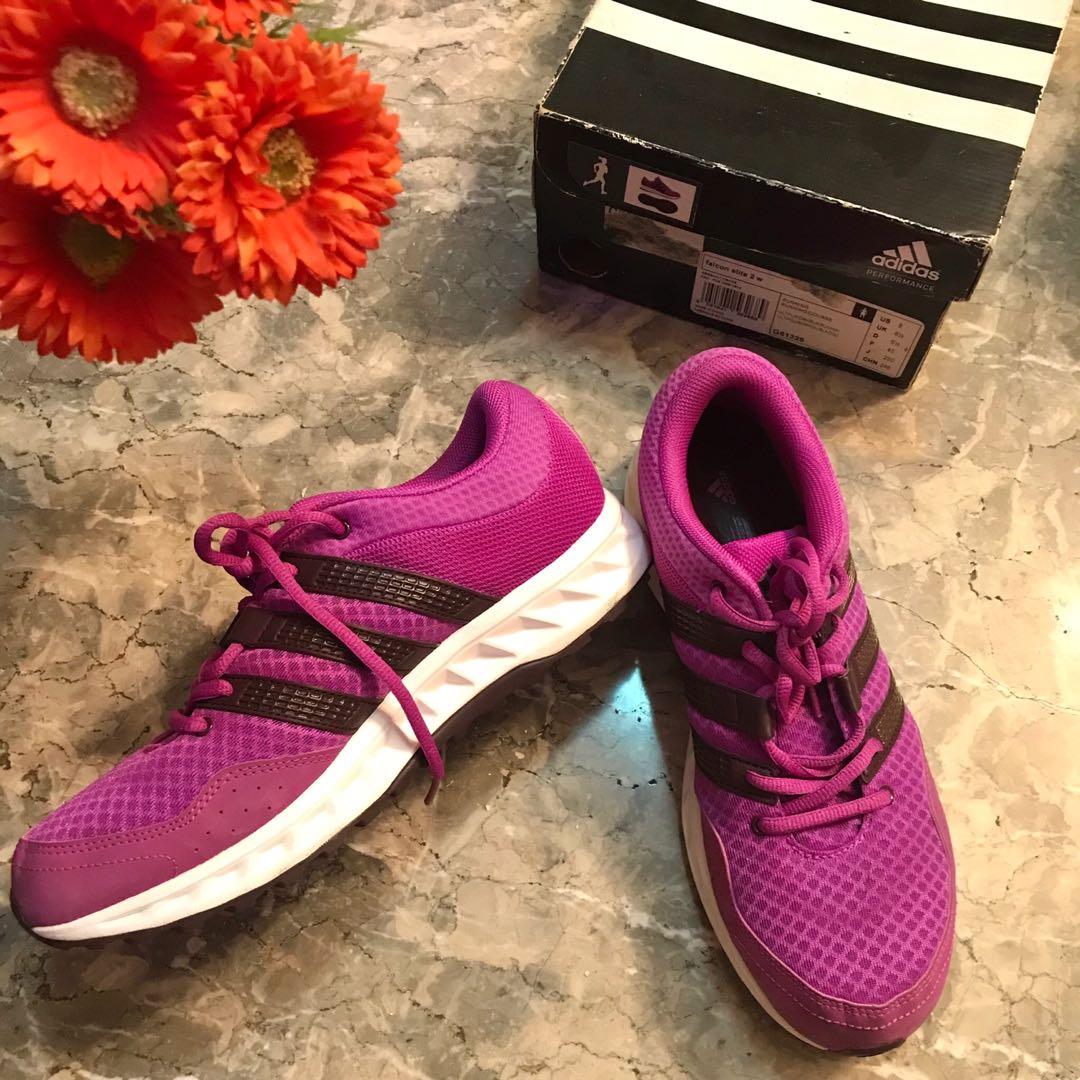 Adidas falcon elite 2 w womens rubber shoes violet pink excellent condition  size 8, Women's Fashion, Shoes, Sneakers on Carousell