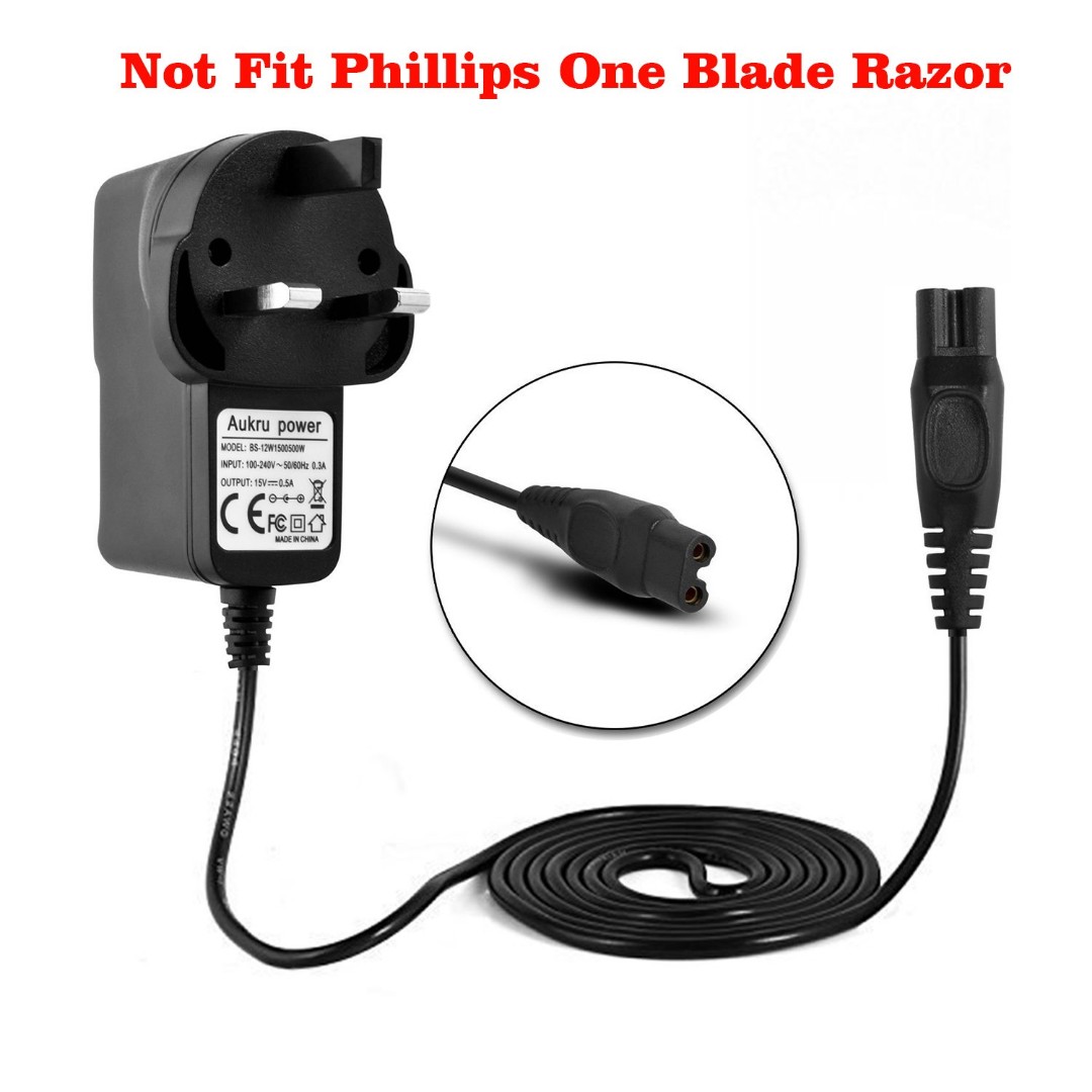 Aukru 15V 0.5A 3 Pin Power Supply Wall Charger with 1.5m Cable for