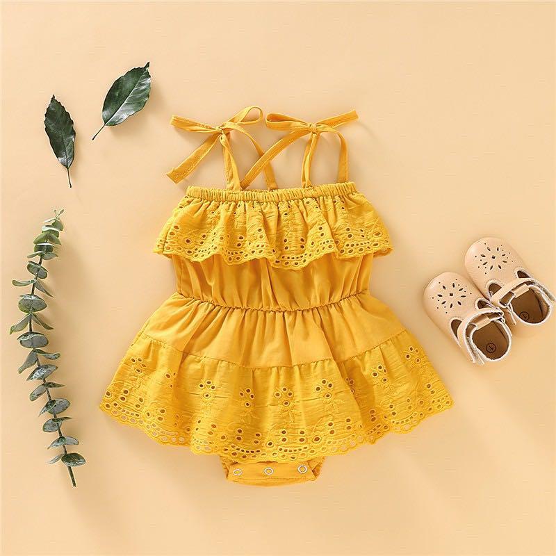 Baby girl mustard best sale romper