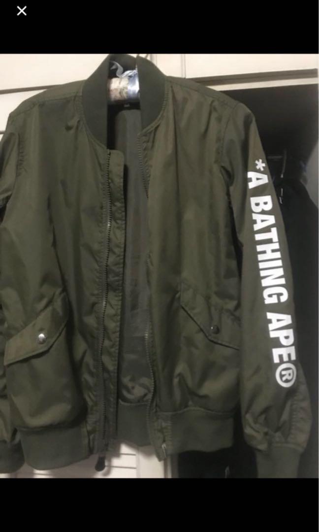 bape green bomber jacket