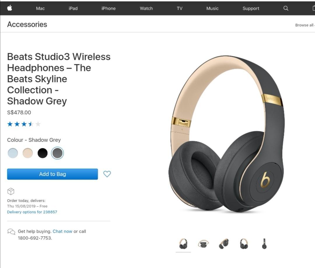 beats studio 3 shadow grey