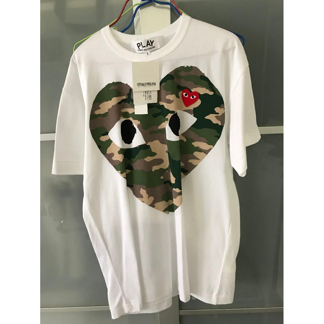 comme des garcons play camo shirt