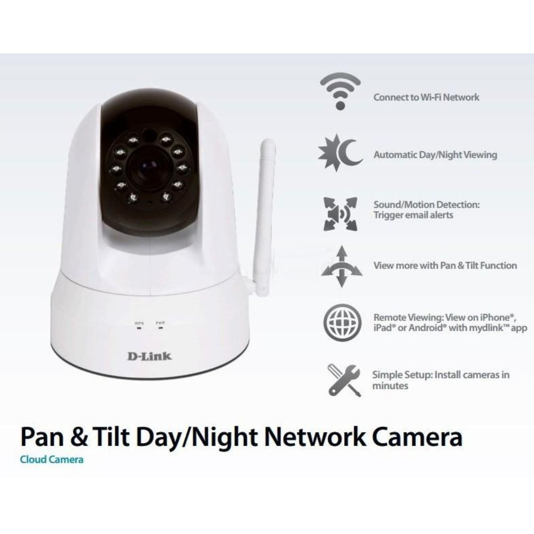 DLINK DCS 5020L Cloud Wireless PTZ Infrared IP Camera, Photography ...