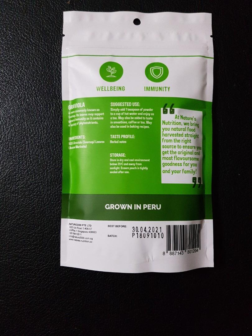 Graviola leaf powder (soursop), Health & Nutrition, Health ...