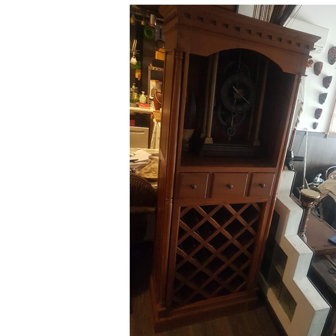 Indonesian Teak Display Cabinet With Wine Racks Ref 026