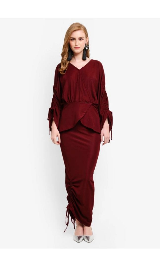 Lubna drawstring wrap kurung Women s Fashion Muslimah Fashion