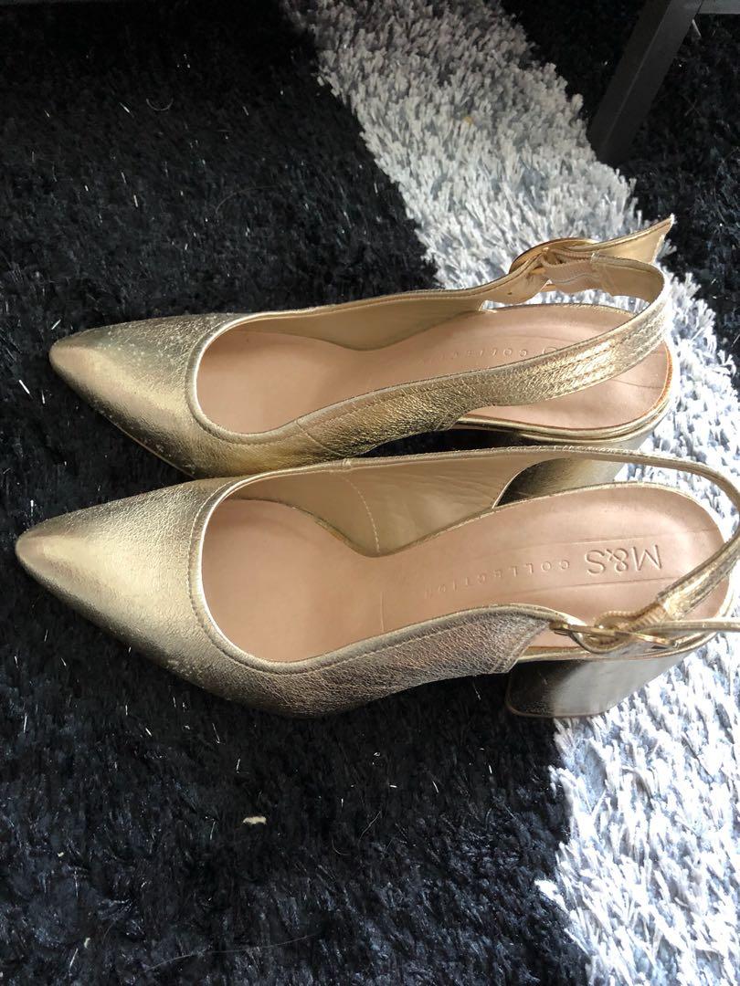 Marks and Spencer gold shoes, Women's 