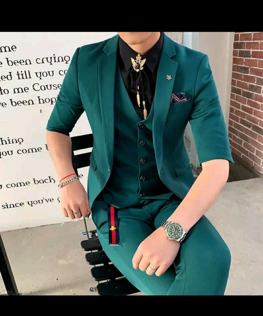 Men Suit 2pc Pink Red Black White Green Prom Men S Fashion Coats Jackets And Outerwear On Carousell