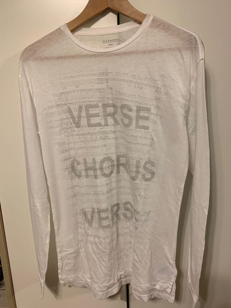 all saints men's white t shirt