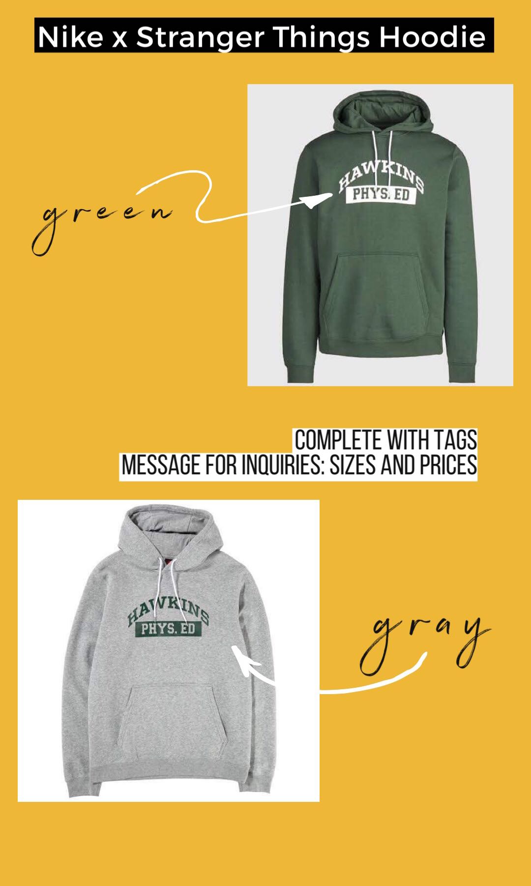 Nike stranger things hoodie green top