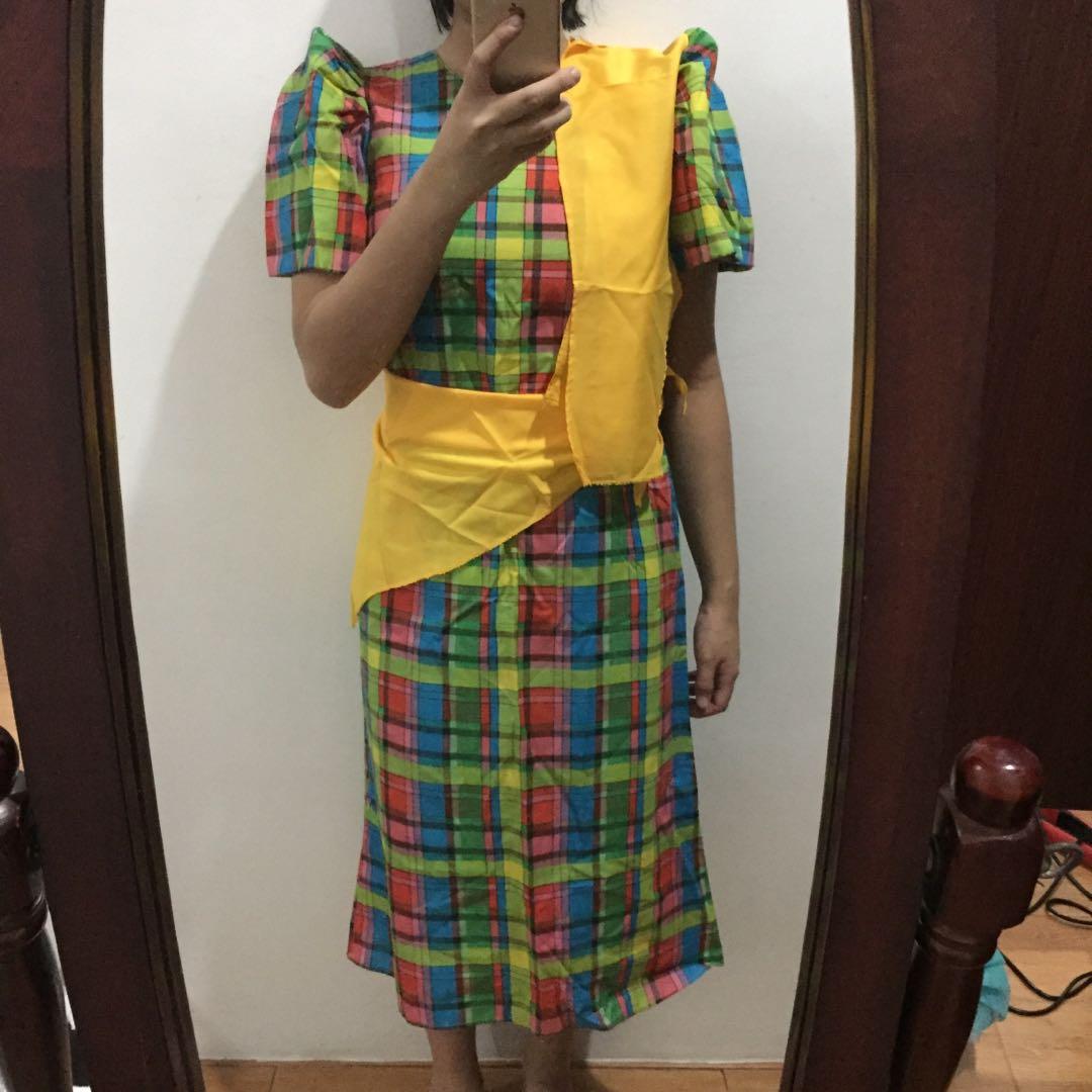 Checkered hotsell filipiniana dress