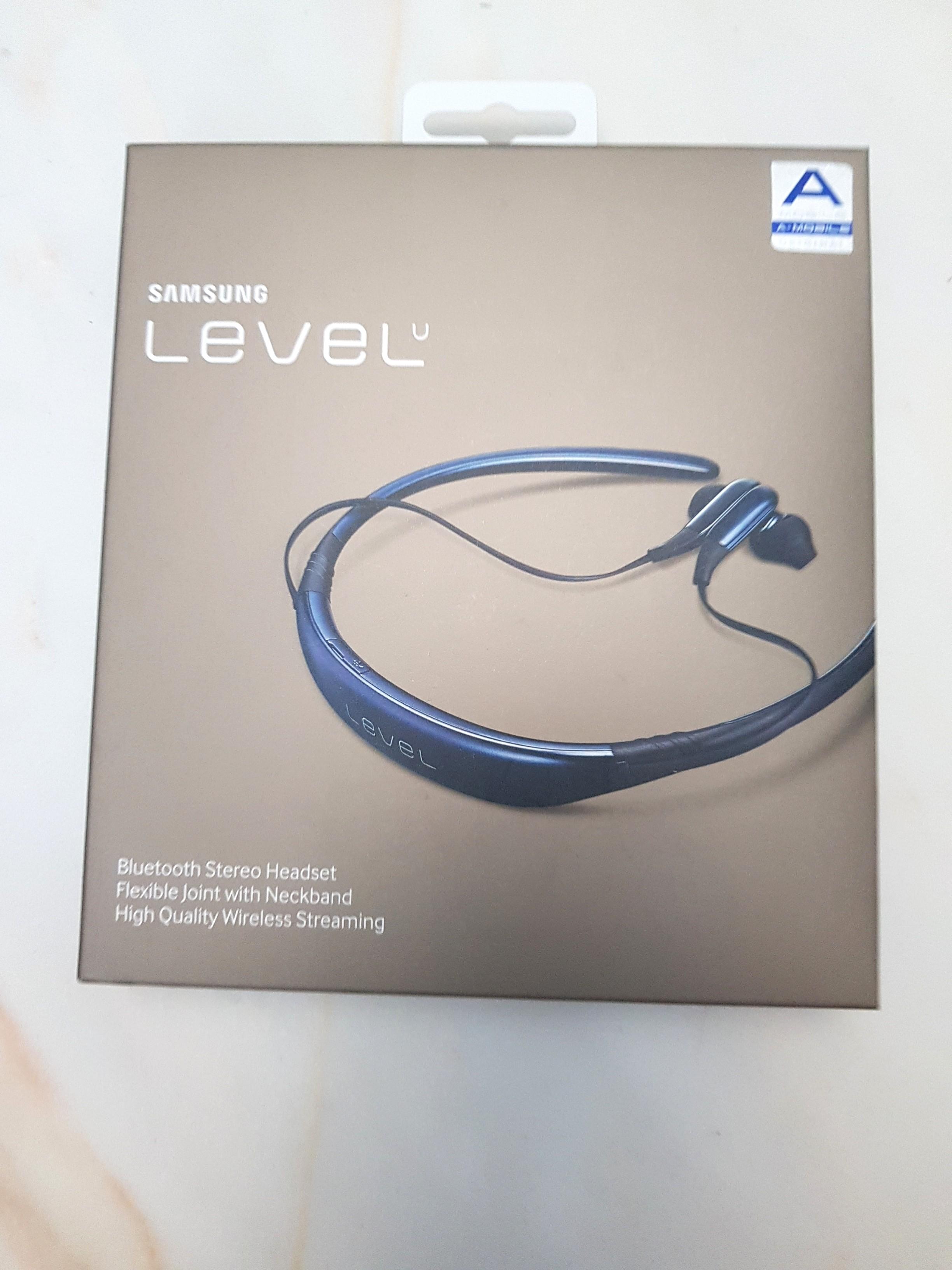 Samsung level u bluetooth stereo headset flexible joint with neckband outlet