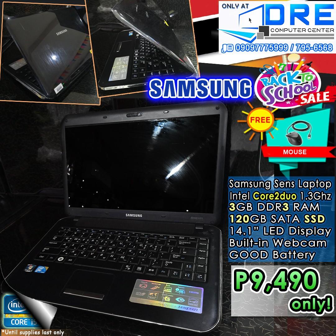 Samsung Sens Core2duo 3gb Ddr3 120gb Ssd Laptop With Free Mouse 9 490 Only Electronics Computers Laptops On Carousell