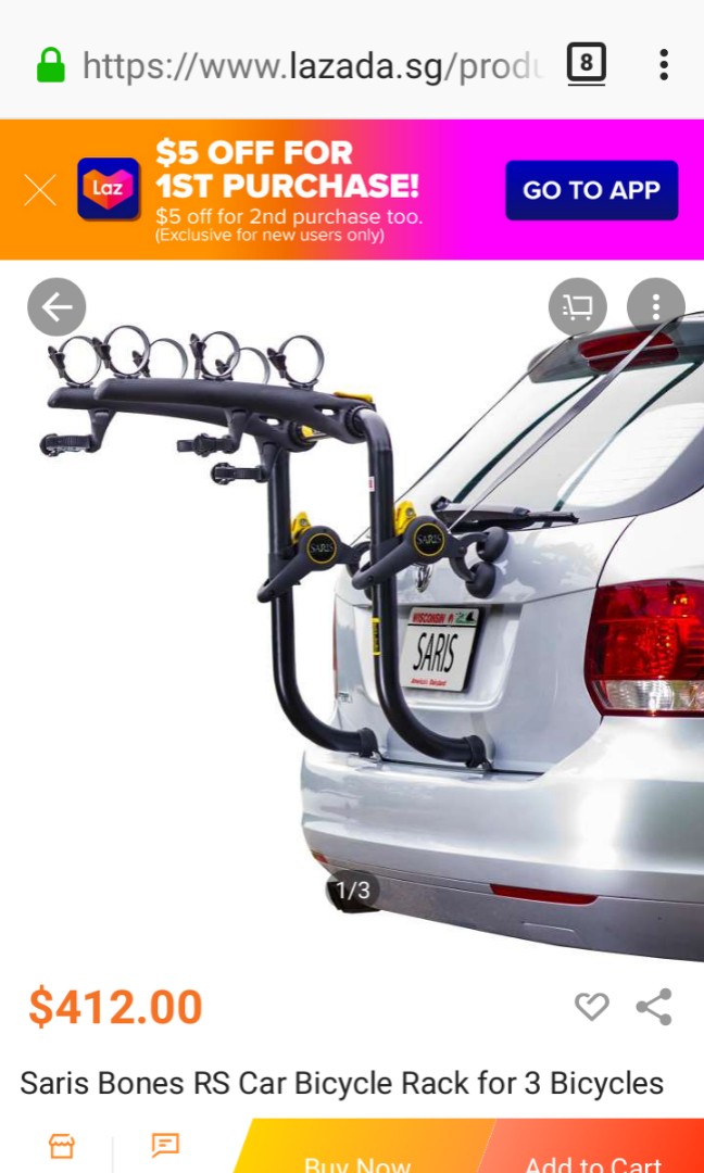 Saris Bones RS Car Bicycle Rack for Bicycles $300 only new price