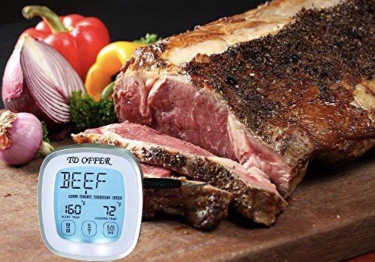TD OFFER Touchscreen Digital Meat Themometer/Timer with Probe,Best ...