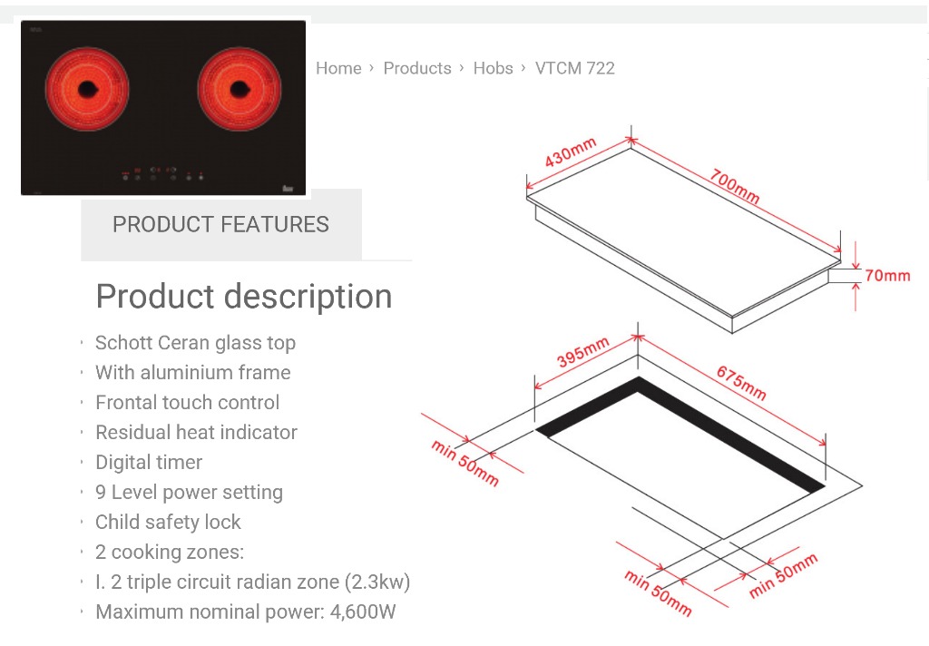 Teka Kitchen Ceramic Hob And Hood Kitchen Appliances On Carousell