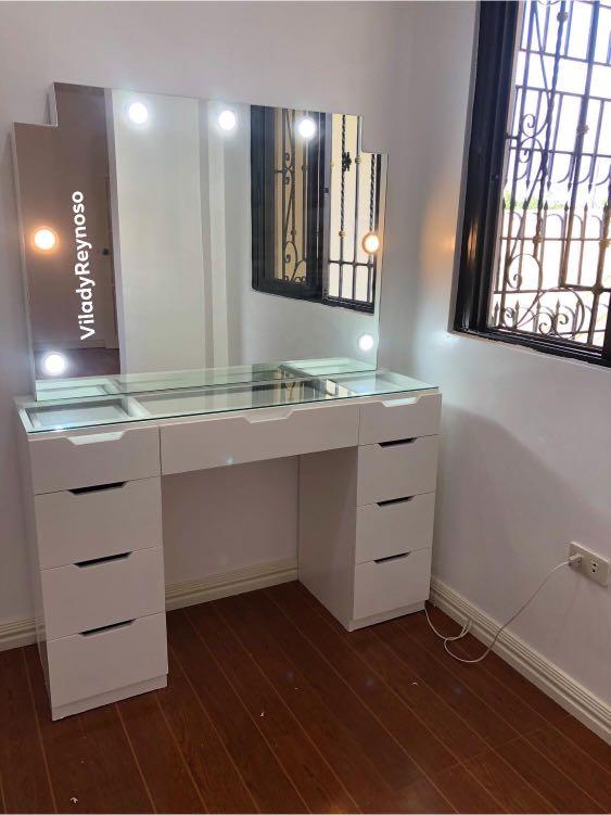 Vanity Dresser In Hollywood Frameless Lighted Mirror Home
