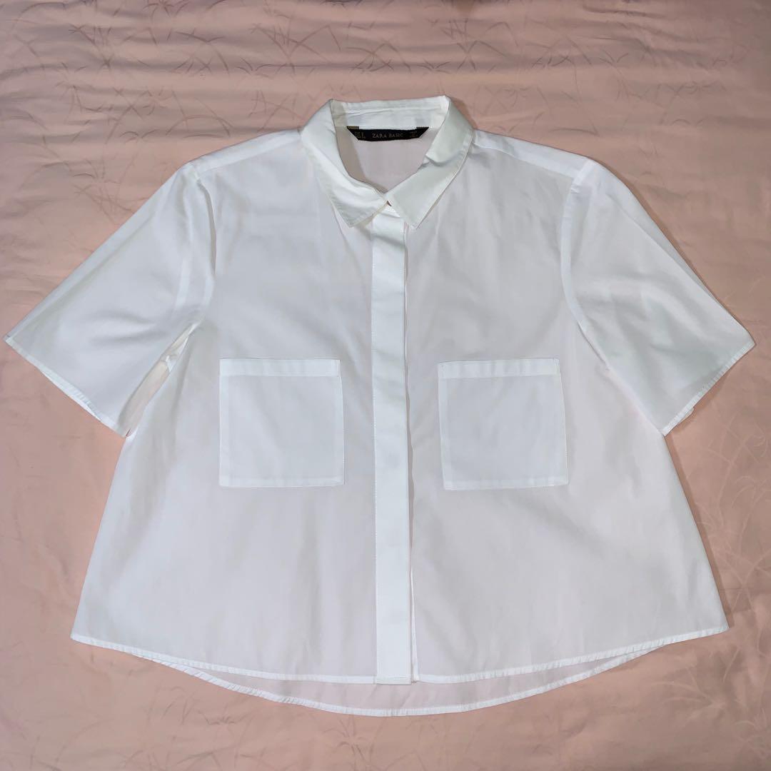 zara white blouse dress