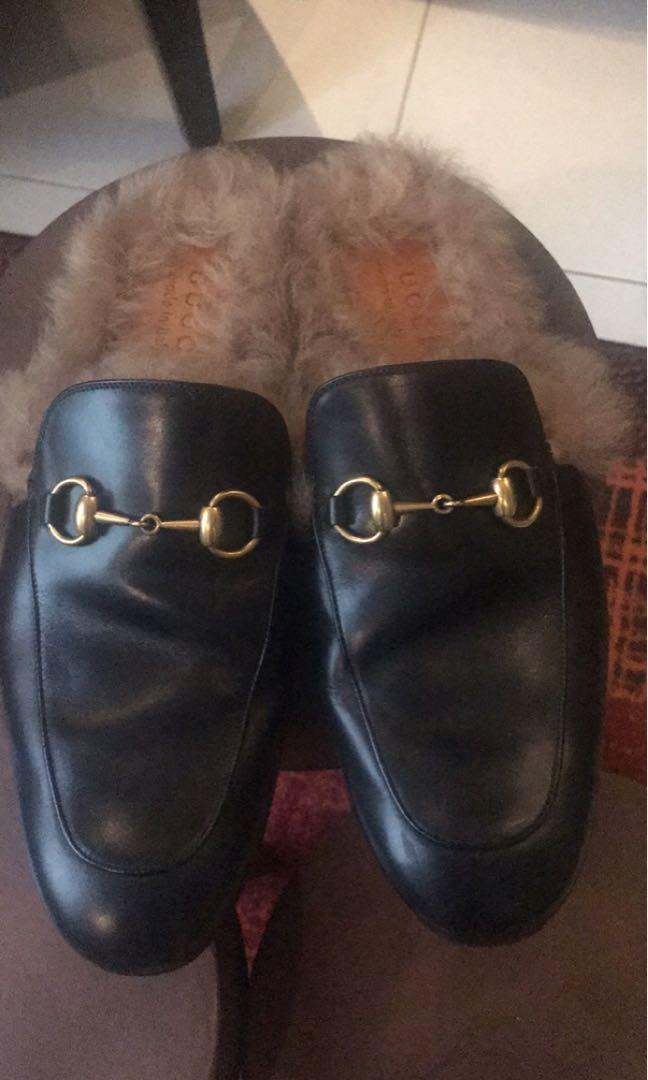 Sale Repriced Authentic Gucci Princetown Fur Mules Men s Fashion Footwear Slippers Slides on Carousell