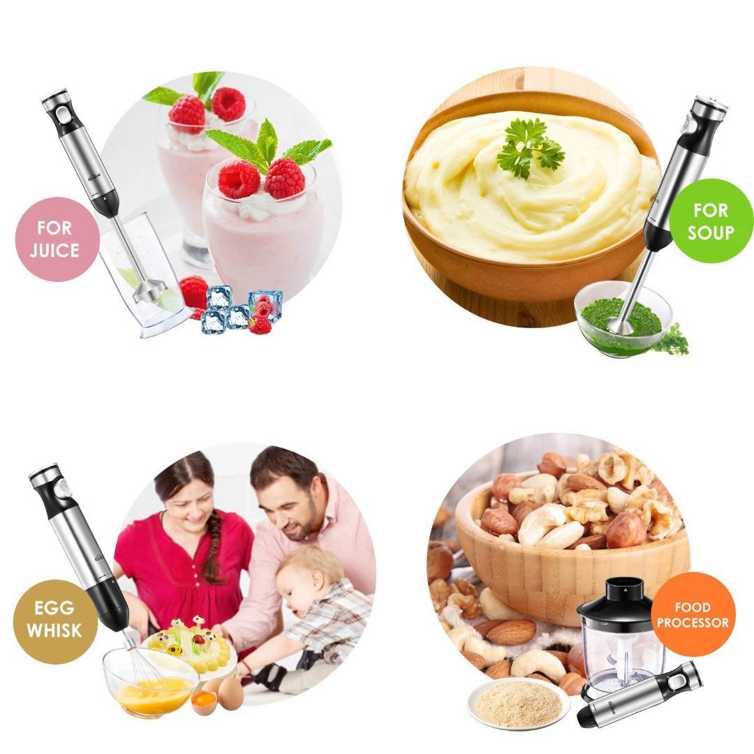 2C 679 Hand Blender, Kealive Immersion Blender Set with Stepless Speed