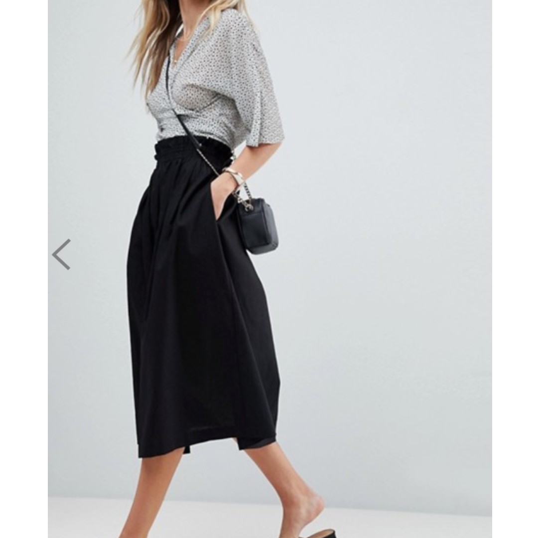 ASOS Linen elastic waist midi skirt Curve plus size 18 22