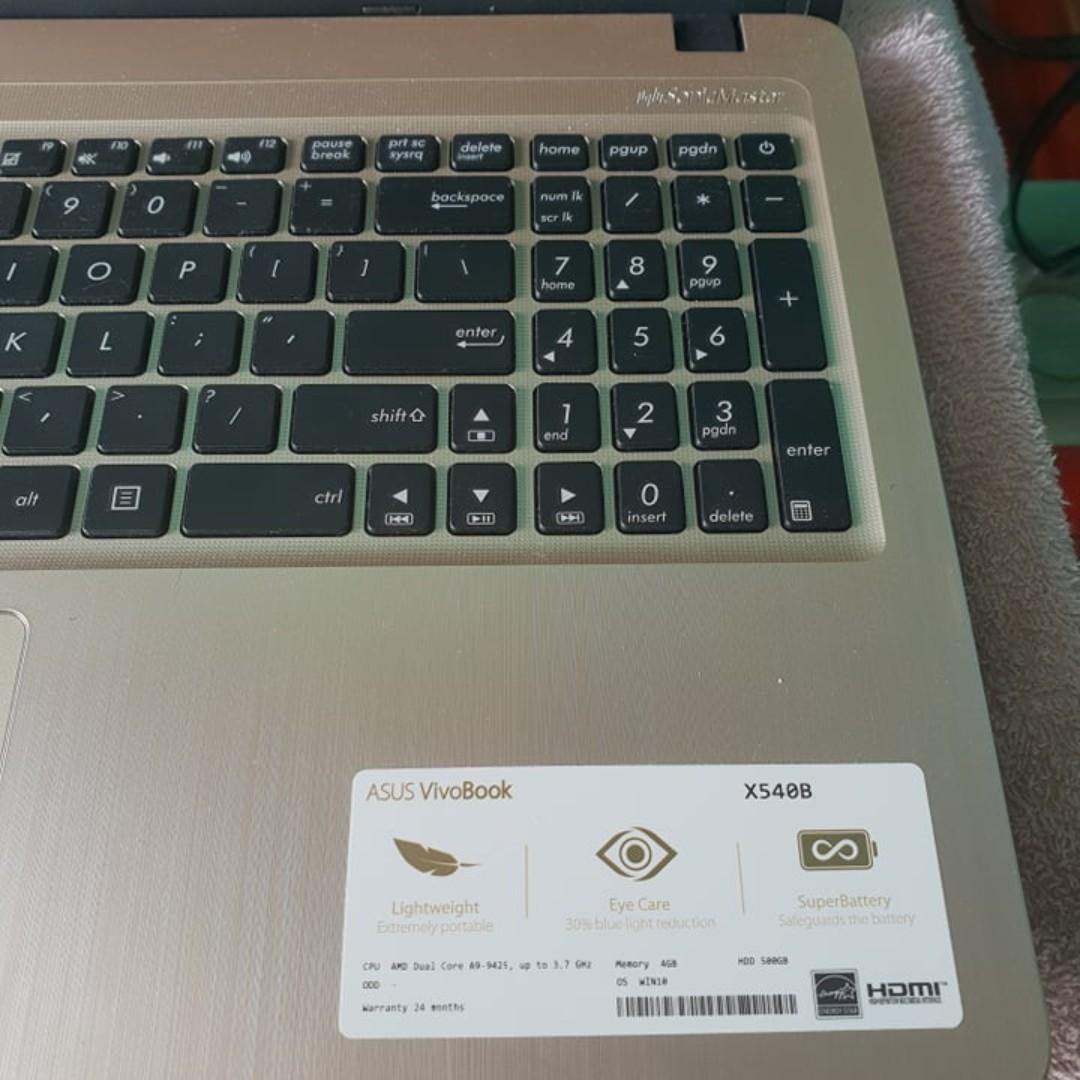 Asus Vivobook X540B AMD A9 with Radeon R5 M420, Computers & Tech ...