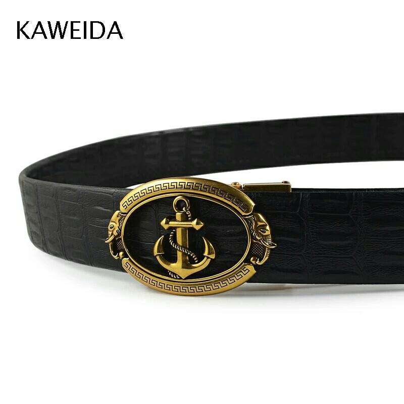 Anchor Buckle Leather Belt