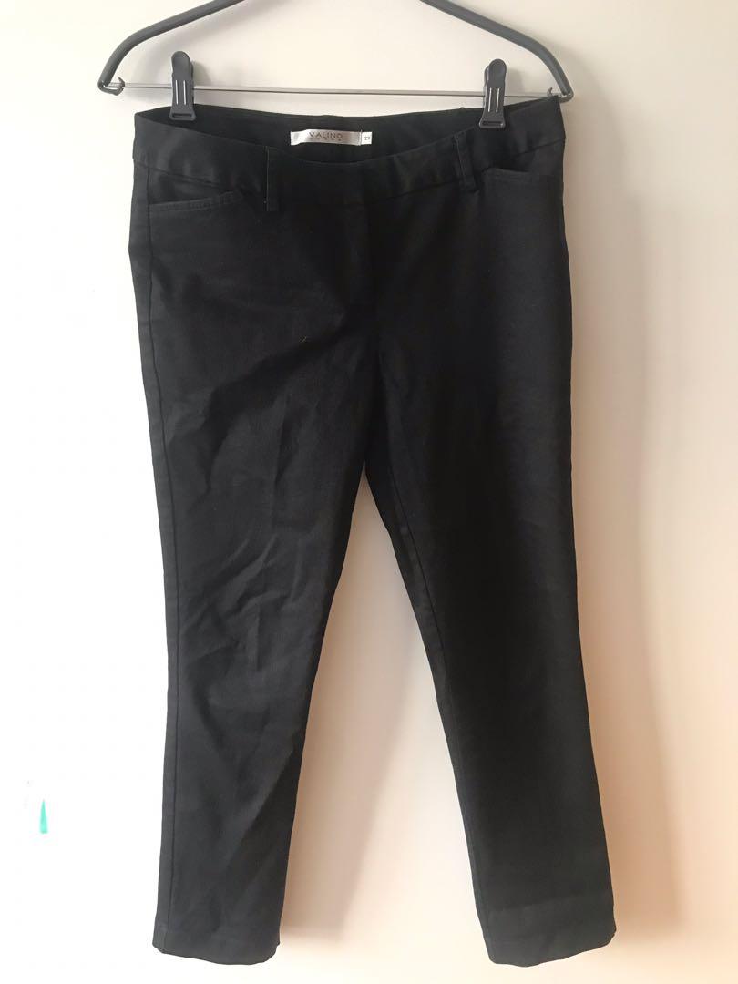 black fitted pants